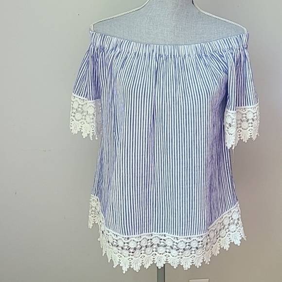 Anthropologie Bishop and Young St. Tropaz Off the Shoulder Top - Picture 2 of 12